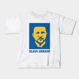 Ukraine President Zelensky slava ukraini Kids T-Shirt